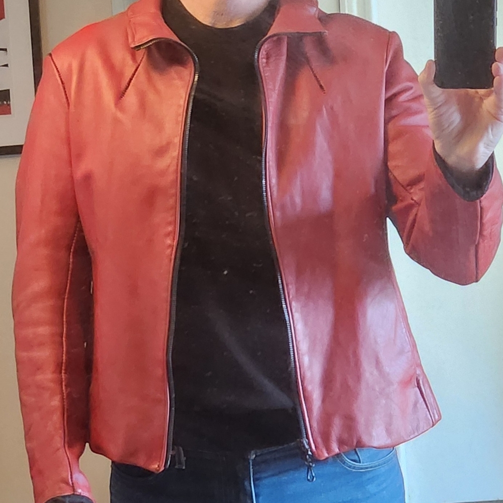 Men's Zam Barrett Classic Red Leather Jacket
